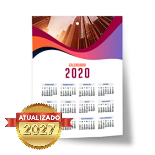 Calendário de Parede | 30x42cm | 4/0 | UV 1/0
