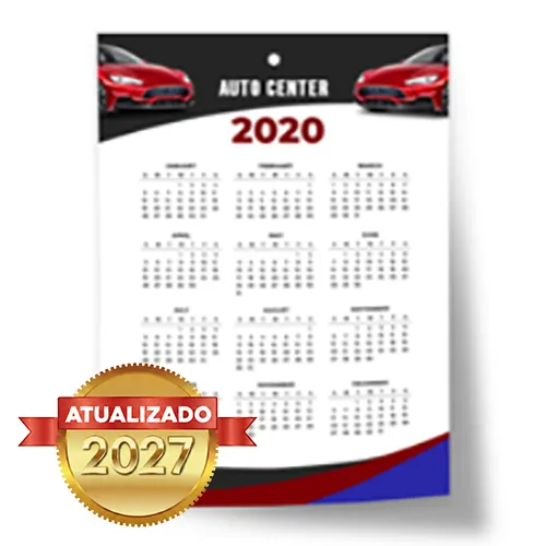 Calendário de Parede | 36x50cm | 4/0 | UV 1/0
